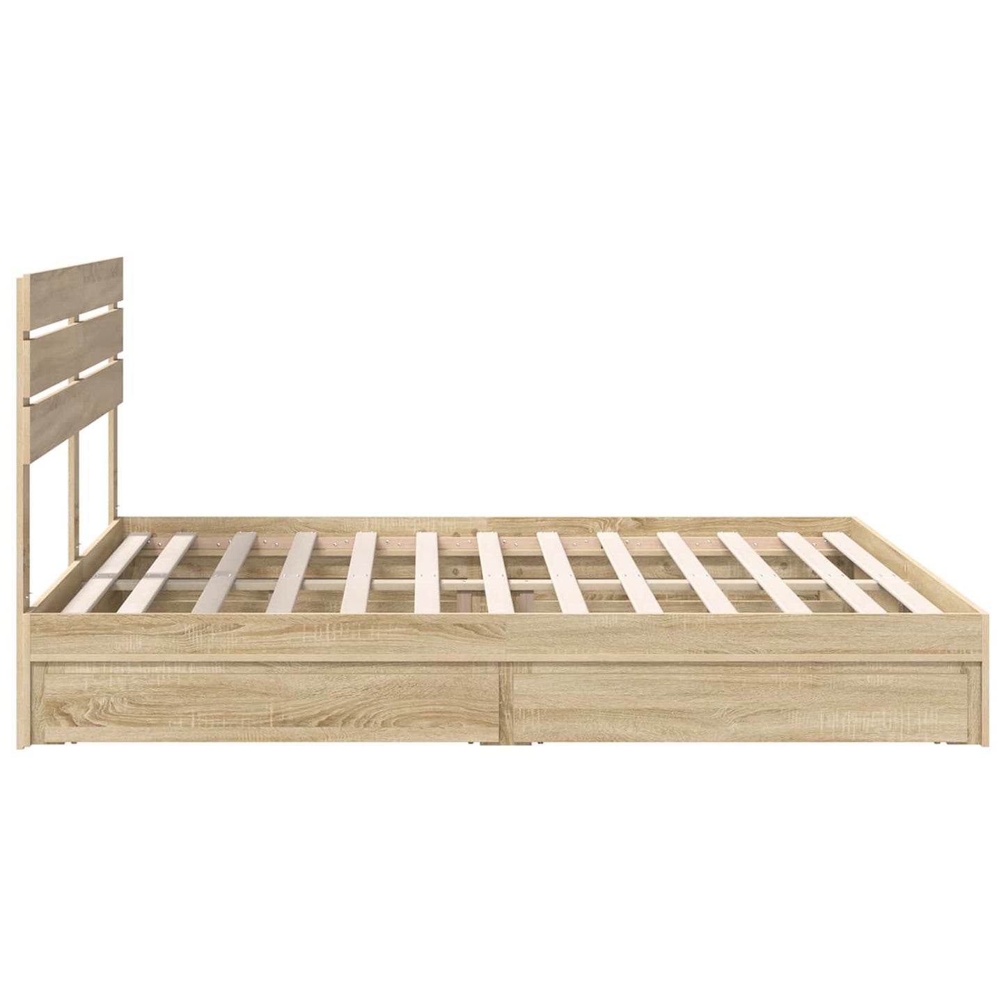 Letto con Contenitore con testiera Rovere Sonoma 180 x 200 cm | homemem39