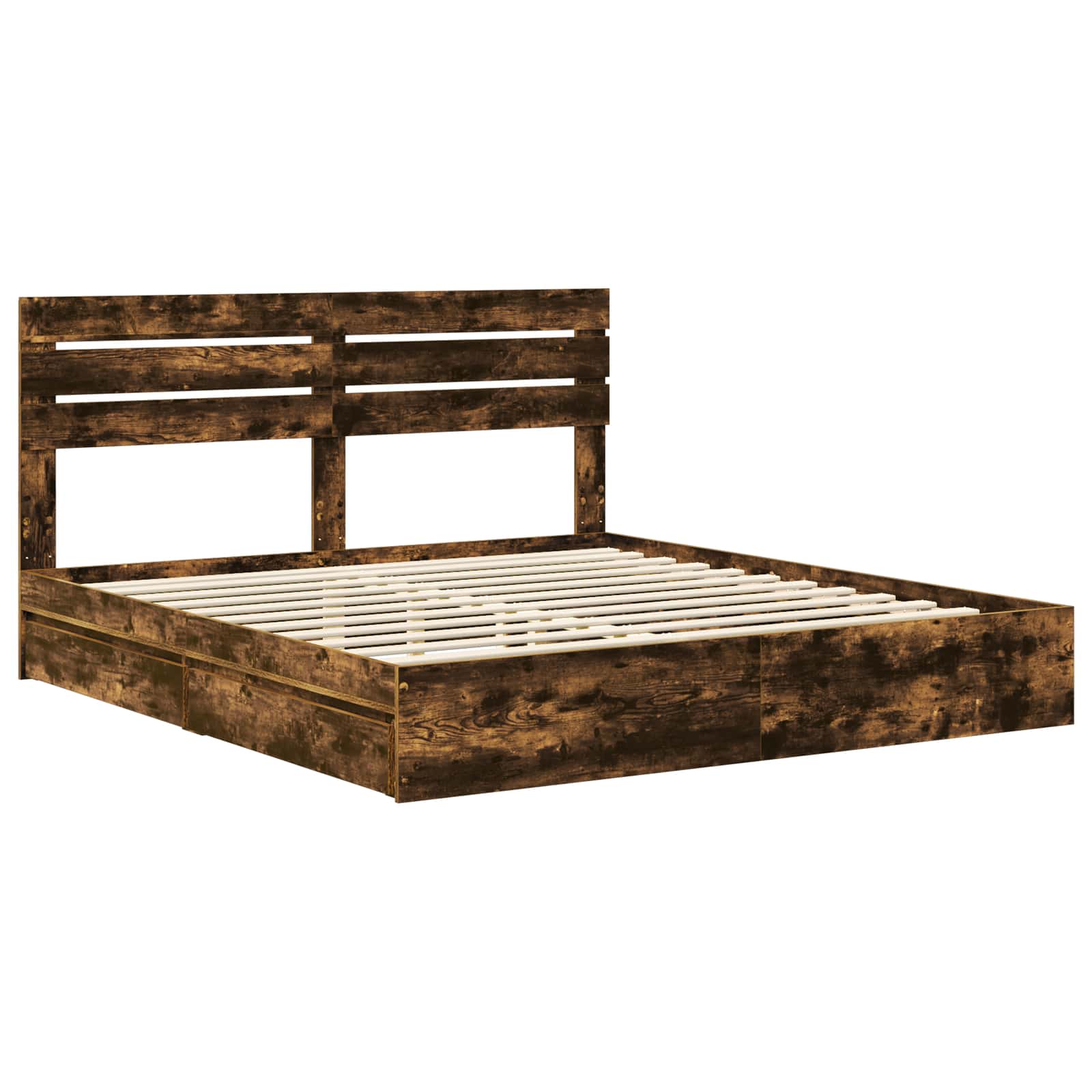 Letto con Contenitore con testiera Rovere fumé 180 x 200 cm | homemem39