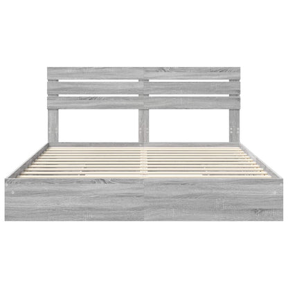 Letto con Contenitore con testiera Grigio Sonoma 180 x 200 cm | homemem39