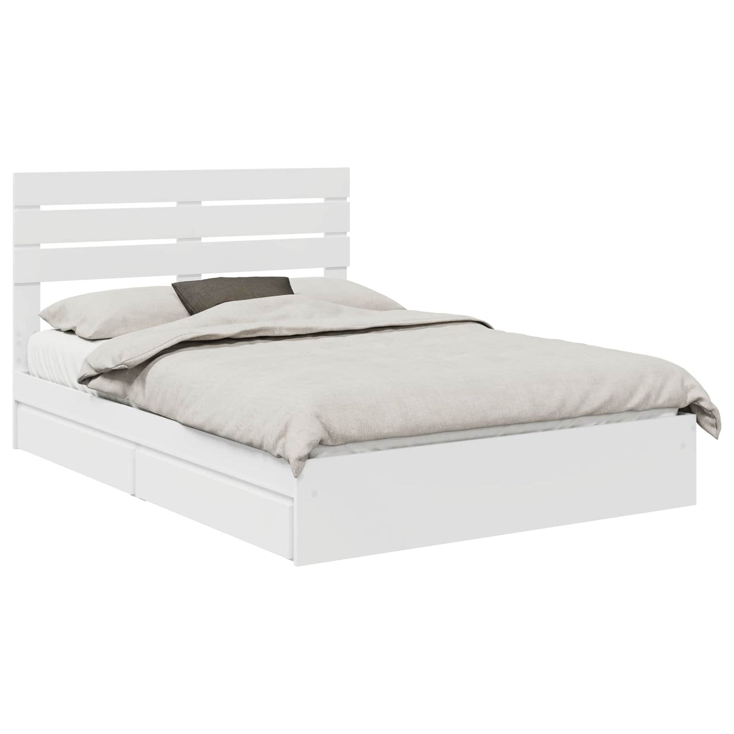 Letto con Contenitore Bianco 160 x 200 cm Legno multistrato | homemem39