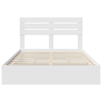 Letto con Contenitore Bianco 160 x 200 cm Legno multistrato | homemem39