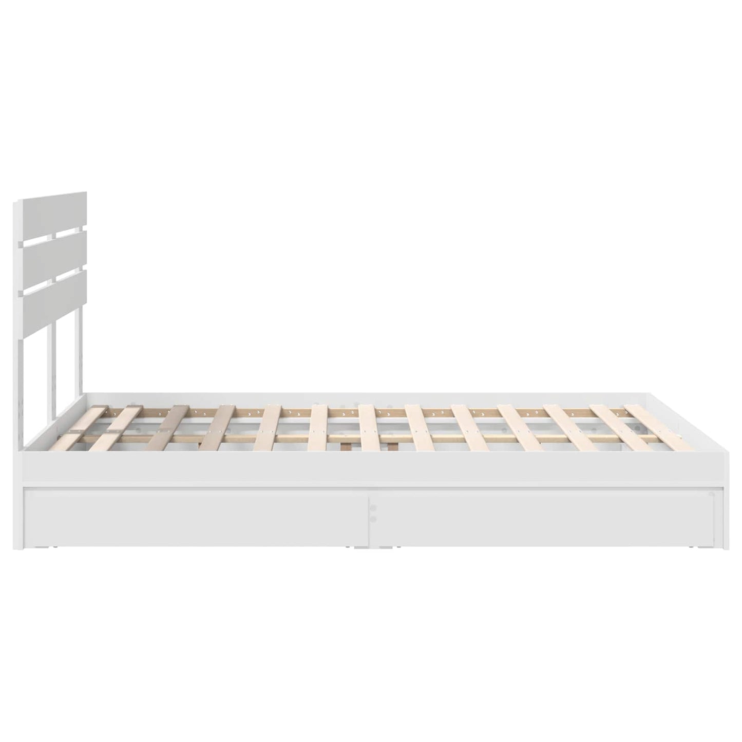 Letto con Contenitore Bianco 160 x 200 cm Legno multistrato | homemem39