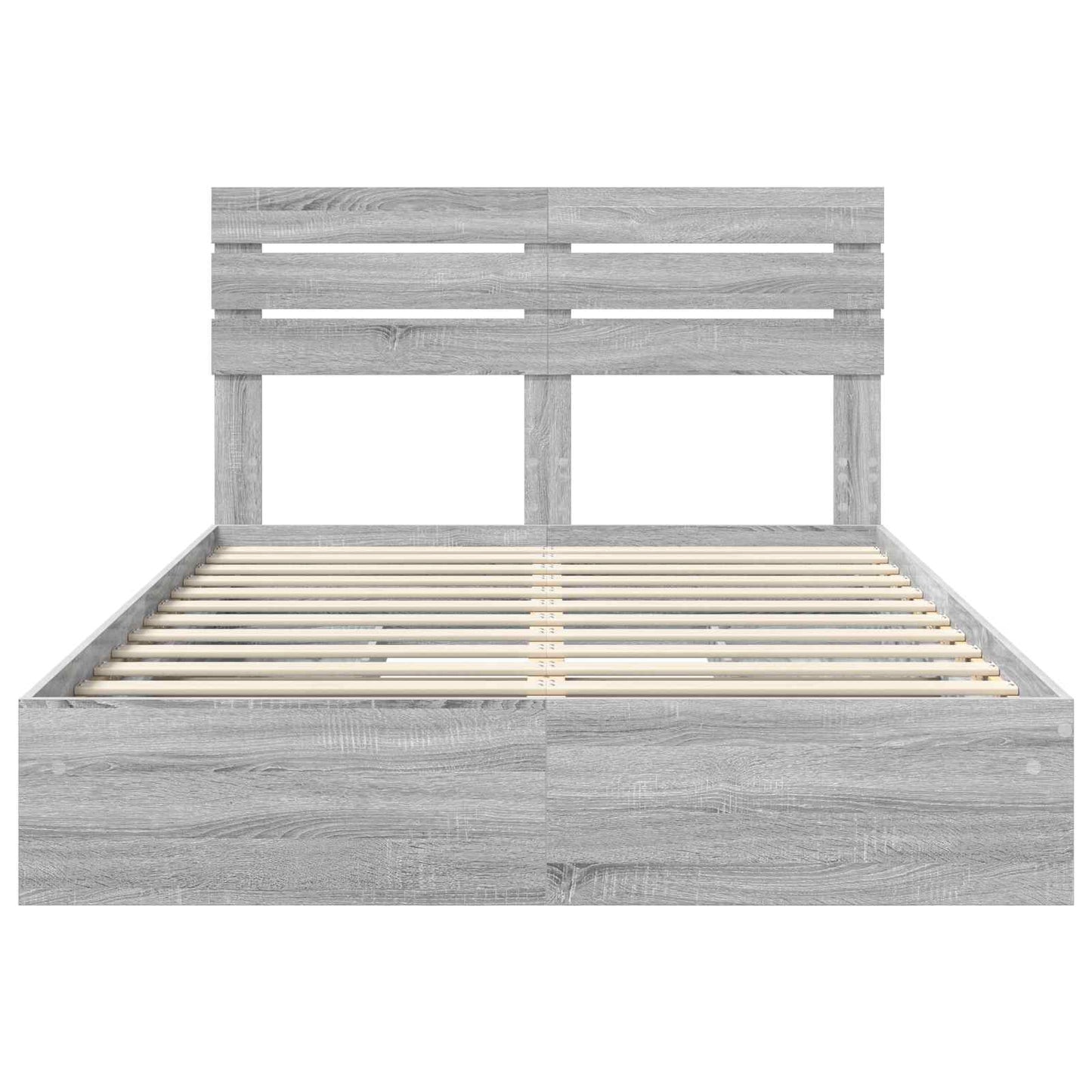 Letto con Contenitore con testiera Grigio Sonoma 160 x 200 cm | homemem39