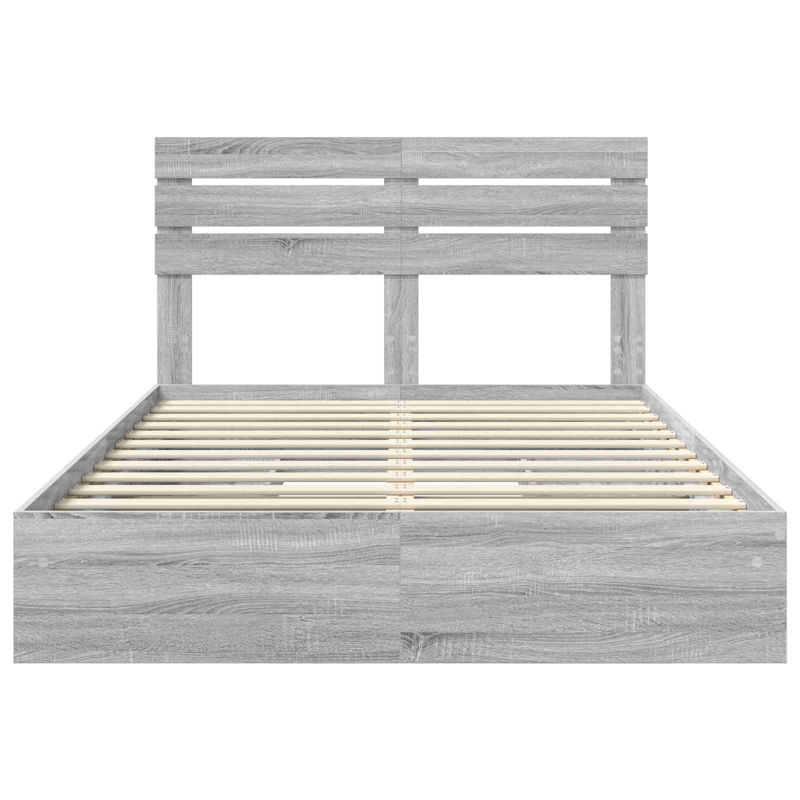 Letto con Contenitore con testiera Grigio Sonoma 160 x 200 cm | homemem39