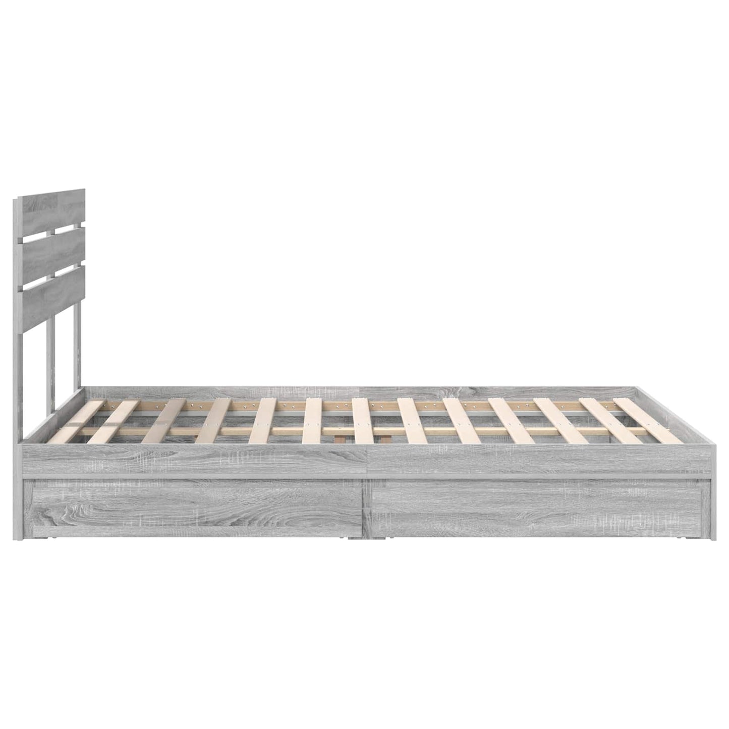 Letto con Contenitore con testiera Grigio Sonoma 160 x 200 cm | homemem39
