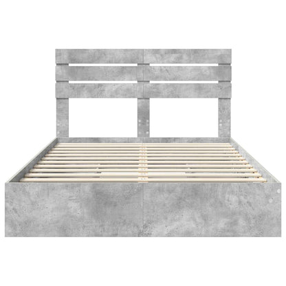 Letto con Contenitore con testiera Grigio cemento 150 x 200 cm | homemem39