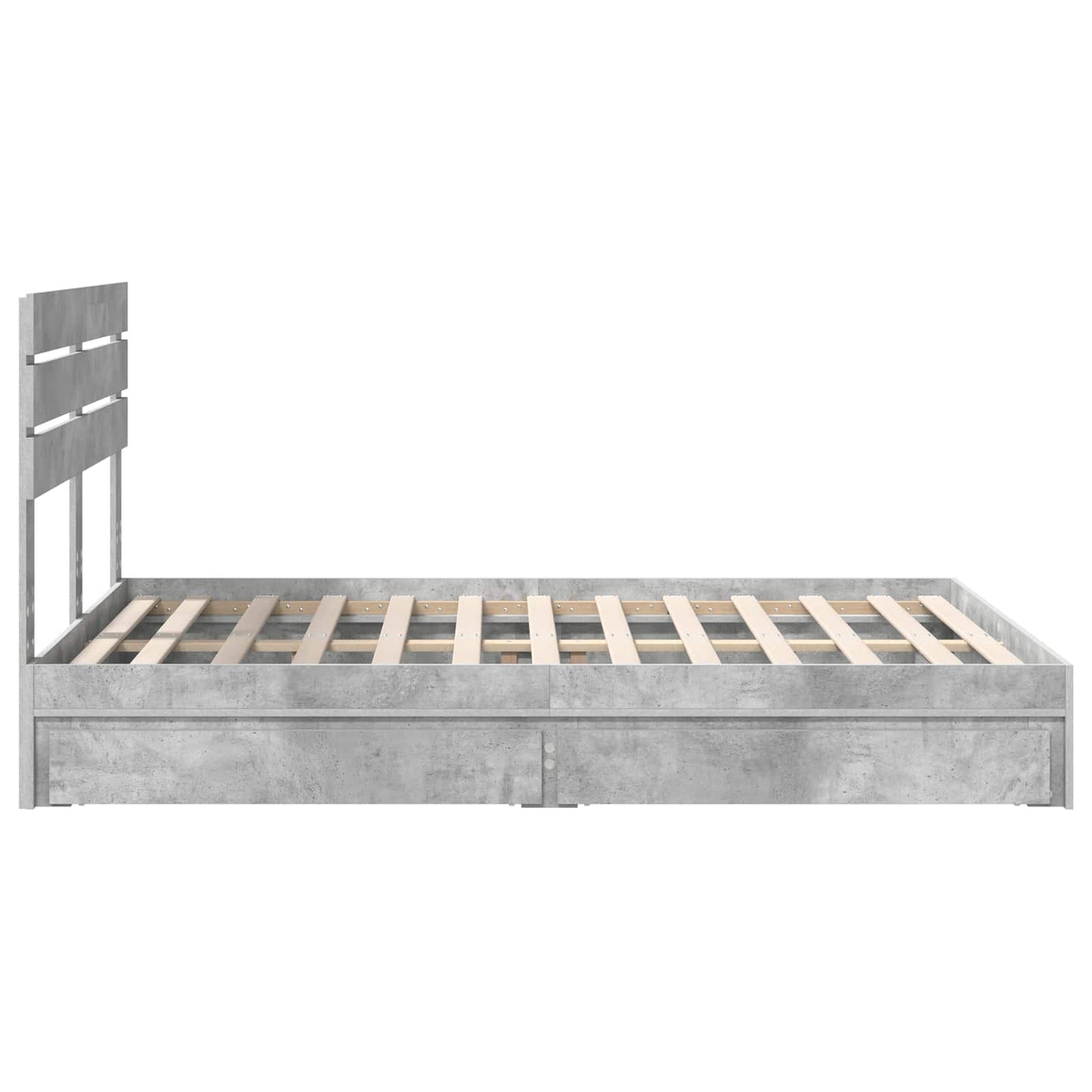 Letto con Contenitore con testiera Grigio cemento 150 x 200 cm | homemem39