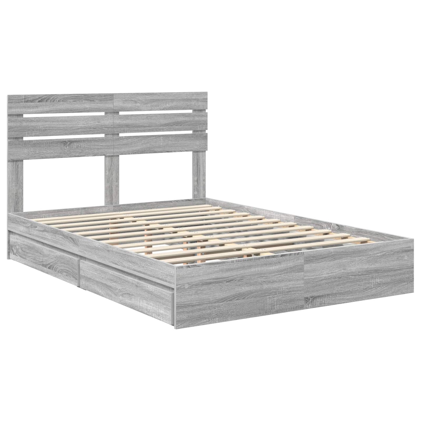 Letto con Contenitore con testiera Grigio Sonoma 150 x 200 cm | homemem39