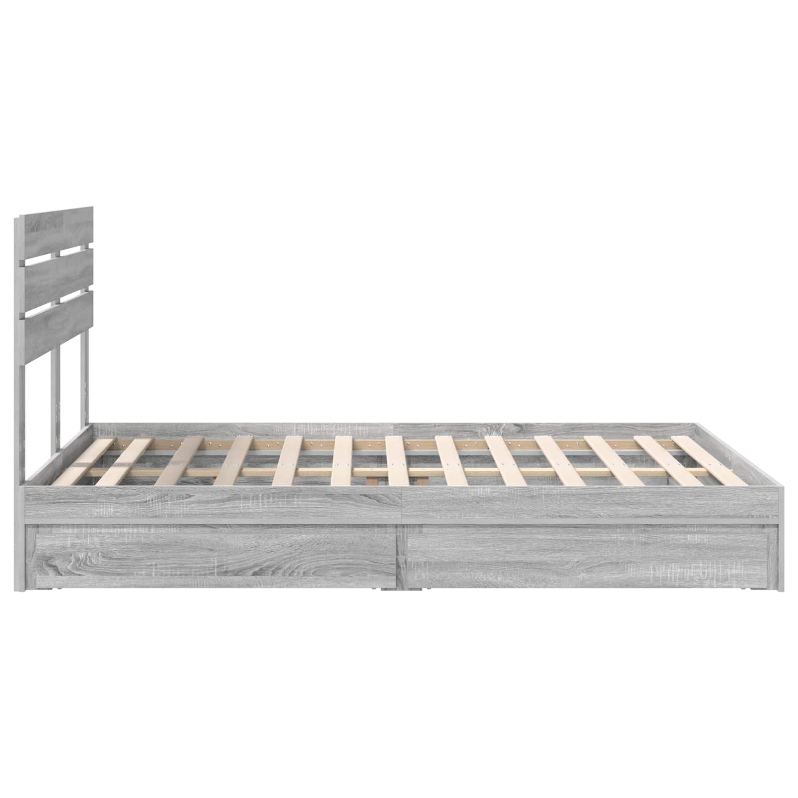Letto con Contenitore con testiera Grigio Sonoma 140 x 200 cm | homemem39