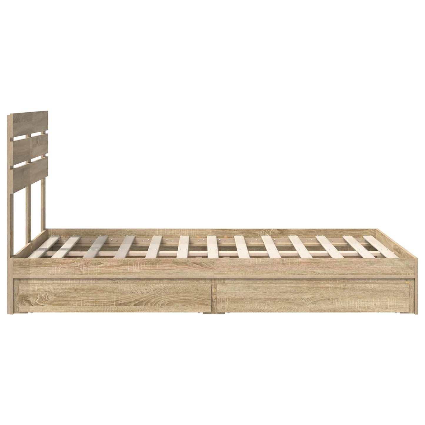 Letto con Contenitore con testiera Rovere Sonoma 135 x 190 cm | homemem39