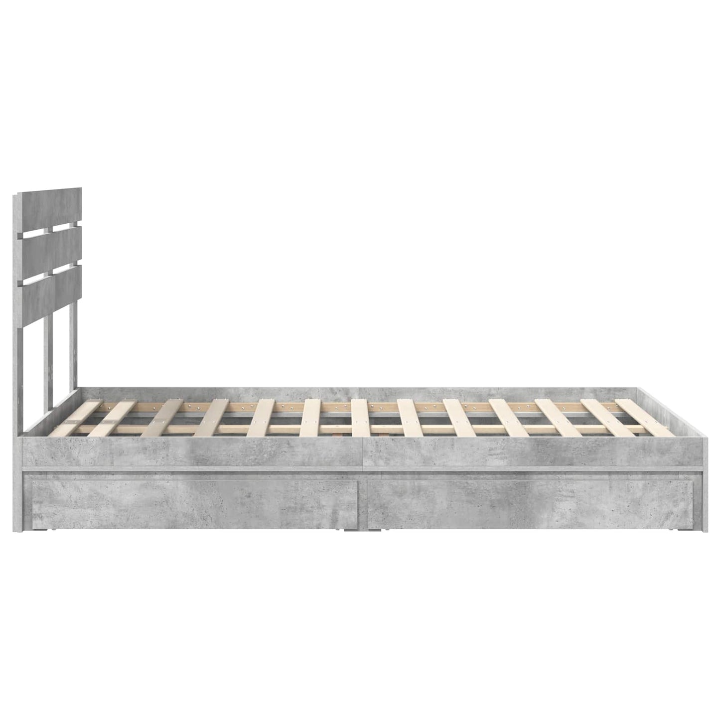 Letto con Contenitore con testiera Grigio cemento 135 x 190 cm | homemem39
