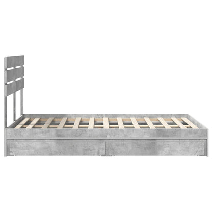 Letto con Contenitore con testiera Grigio cemento 135 x 190 cm | homemem39