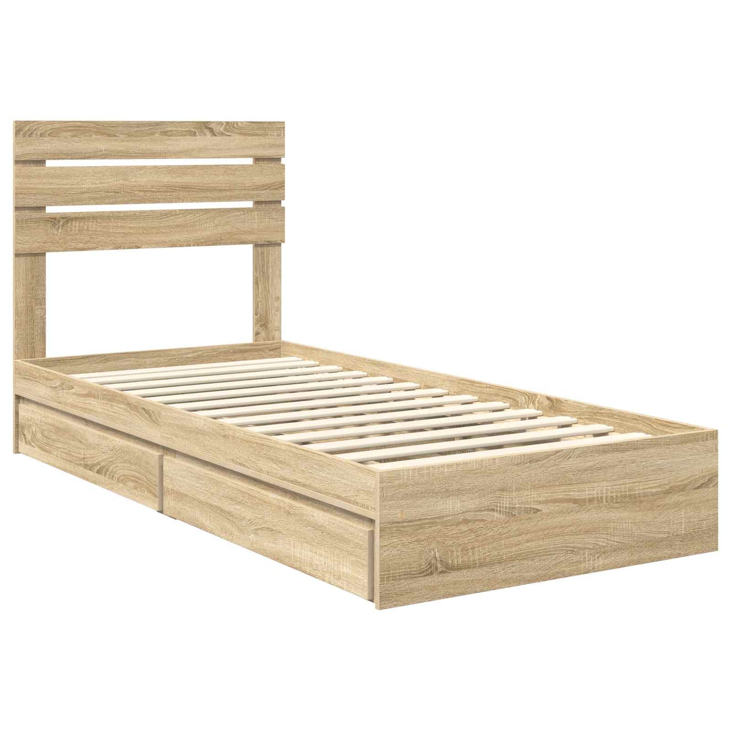 Letto con Contenitore con testiera Rovere Sonoma 100 x 200 cm | homemem39