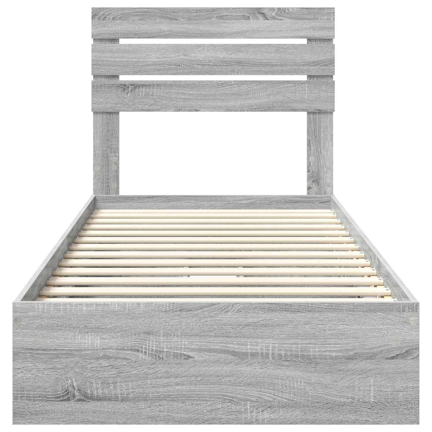 Letto con Contenitore con testiera Grigio Sonoma 100 x 200 cm | homemem39