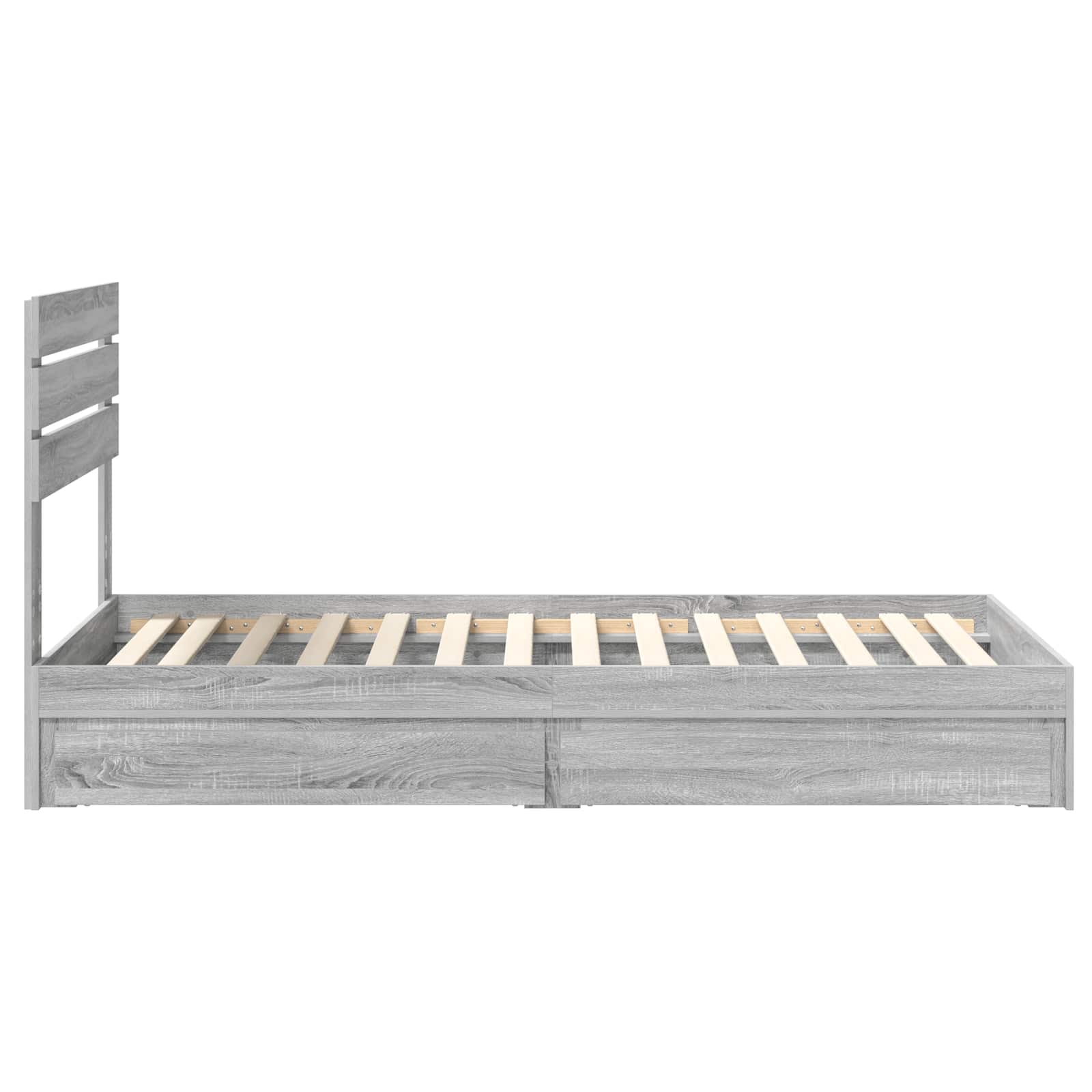 Letto con Contenitore con testiera Grigio Sonoma 100 x 200 cm | homemem39