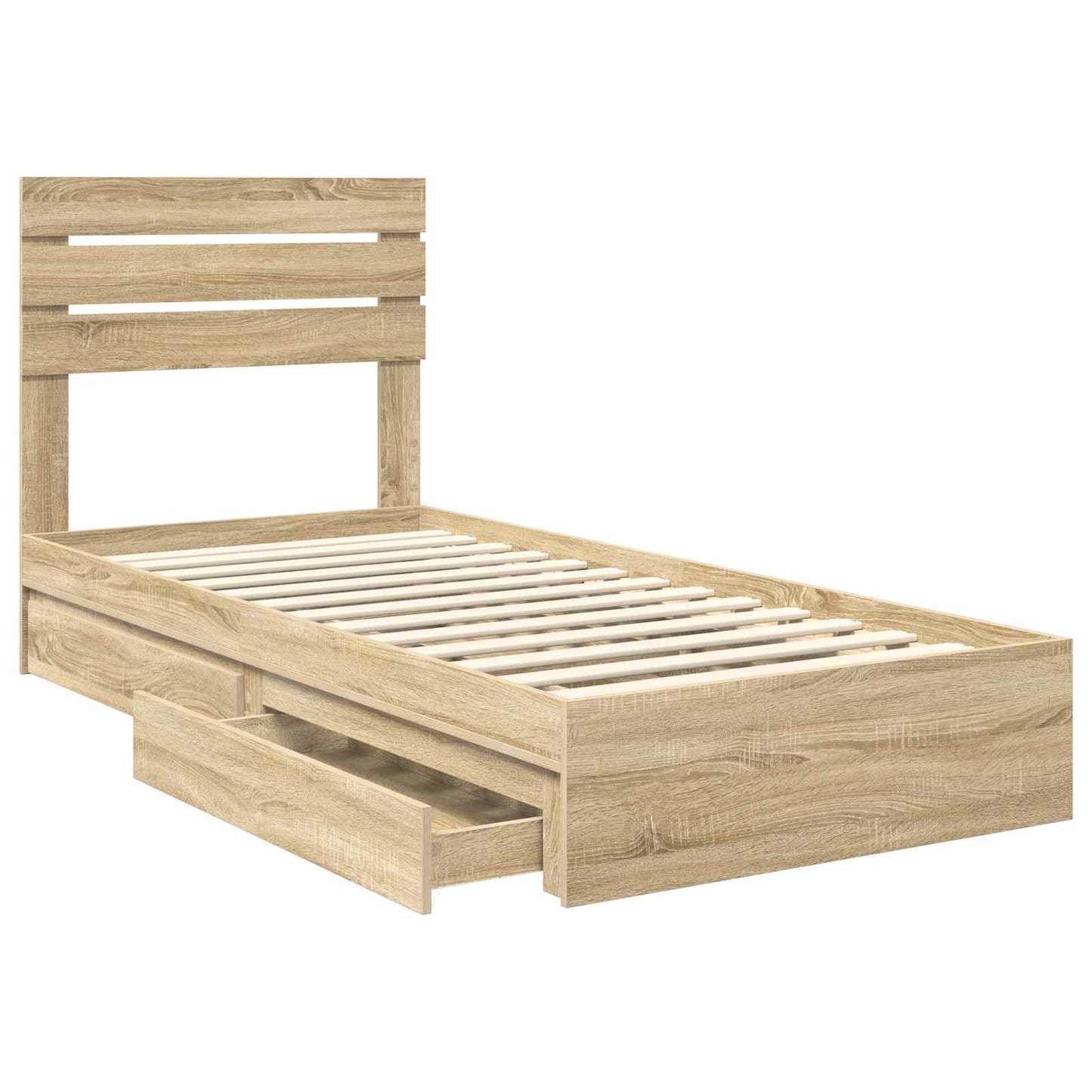 Letto con Contenitore con testiera Rovere Sonoma 90 x 200 cm | homemem39