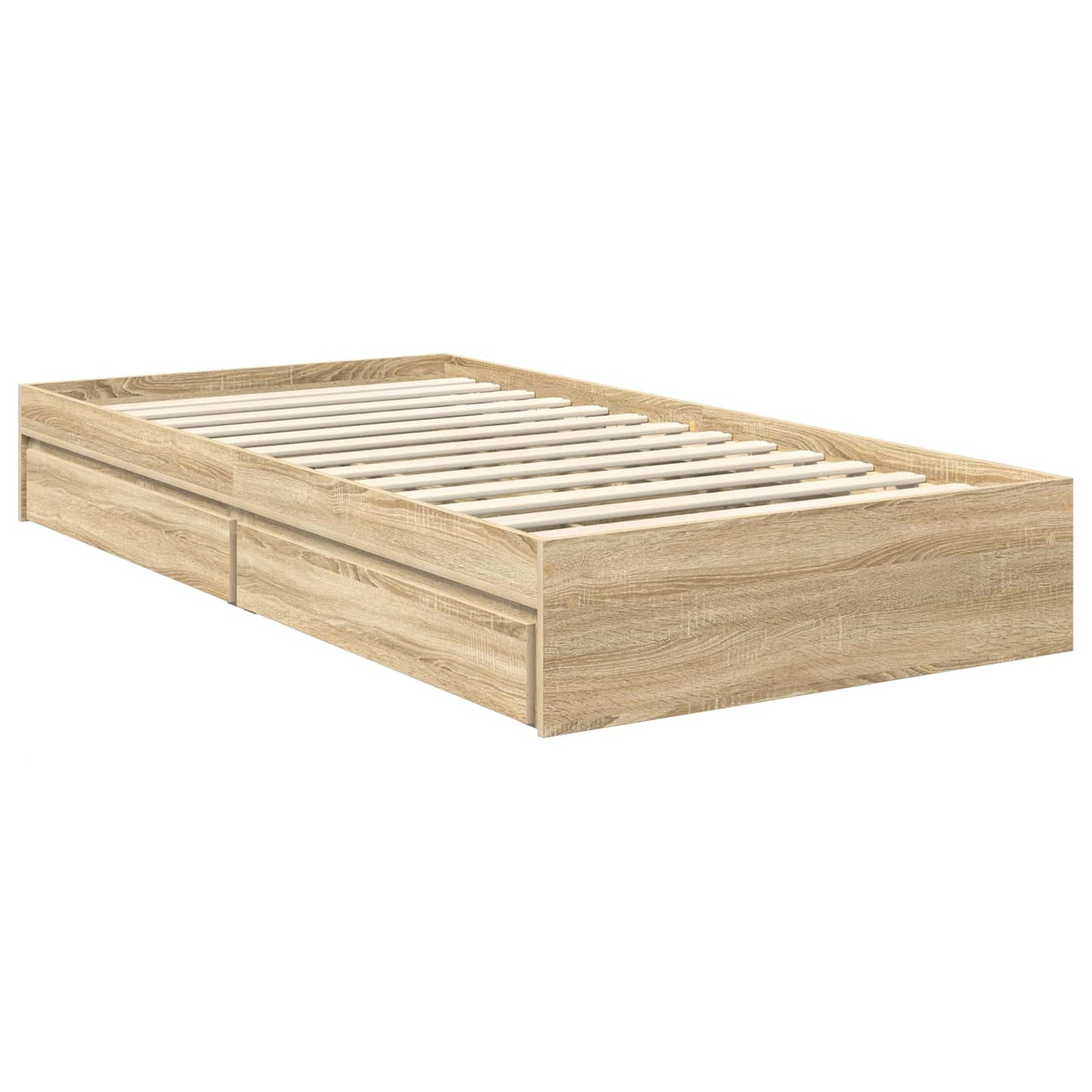 Letto con Contenitore con testiera Rovere Sonoma 90 x 200 cm | homemem39