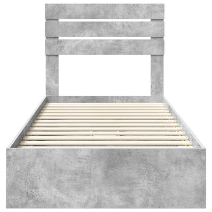 Letto con Contenitore con testiera Grigio cemento 90 x 190 cm | homemem39