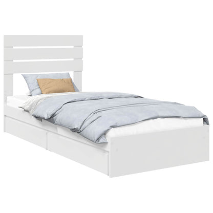 Letto con Contenitore Bianco 75 x 190 cm Legno multistrato | homemem39