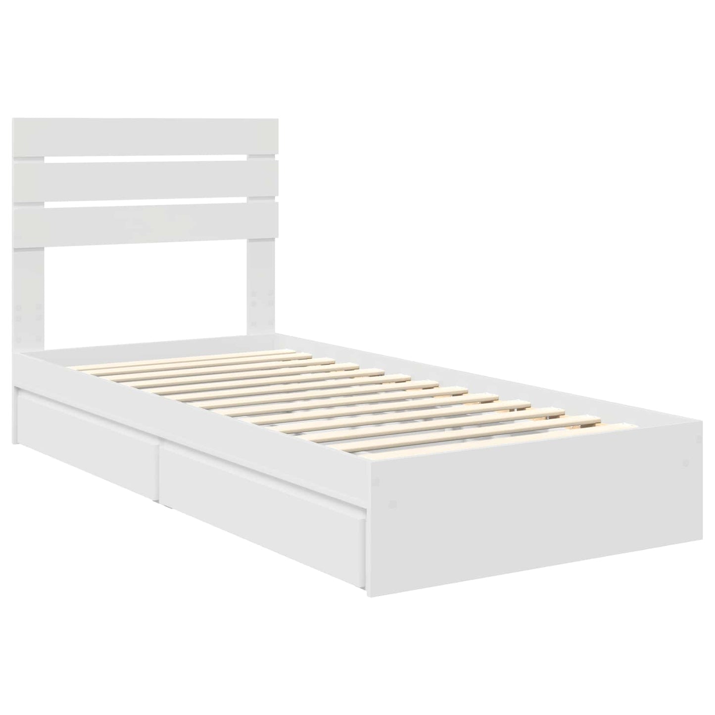 Letto con Contenitore Bianco 75 x 190 cm Legno multistrato | homemem39