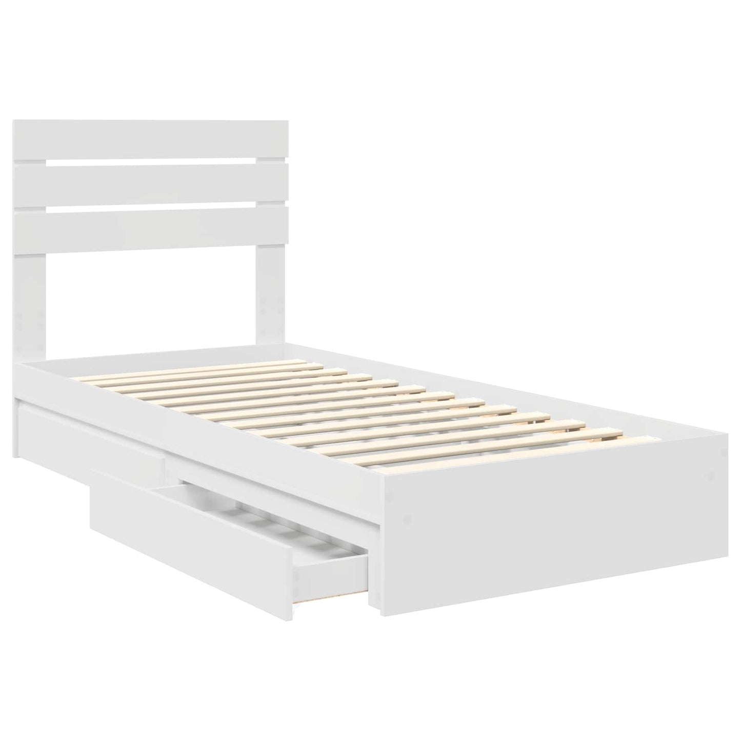 Letto con Contenitore Bianco 75 x 190 cm Legno multistrato | homemem39