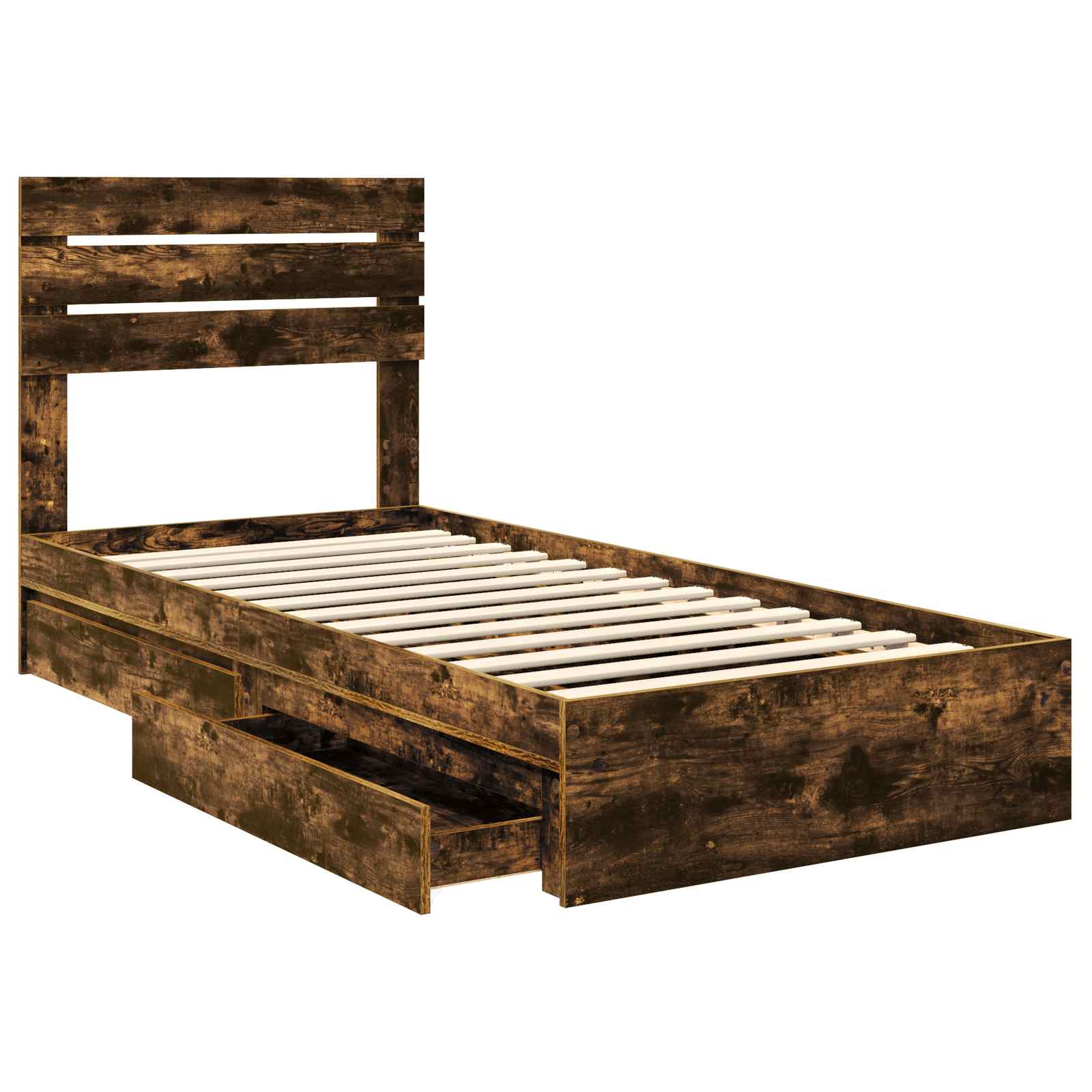 Letto con Contenitore Rovere fumé 75 x 190 cm Legno multistrato | homemem39