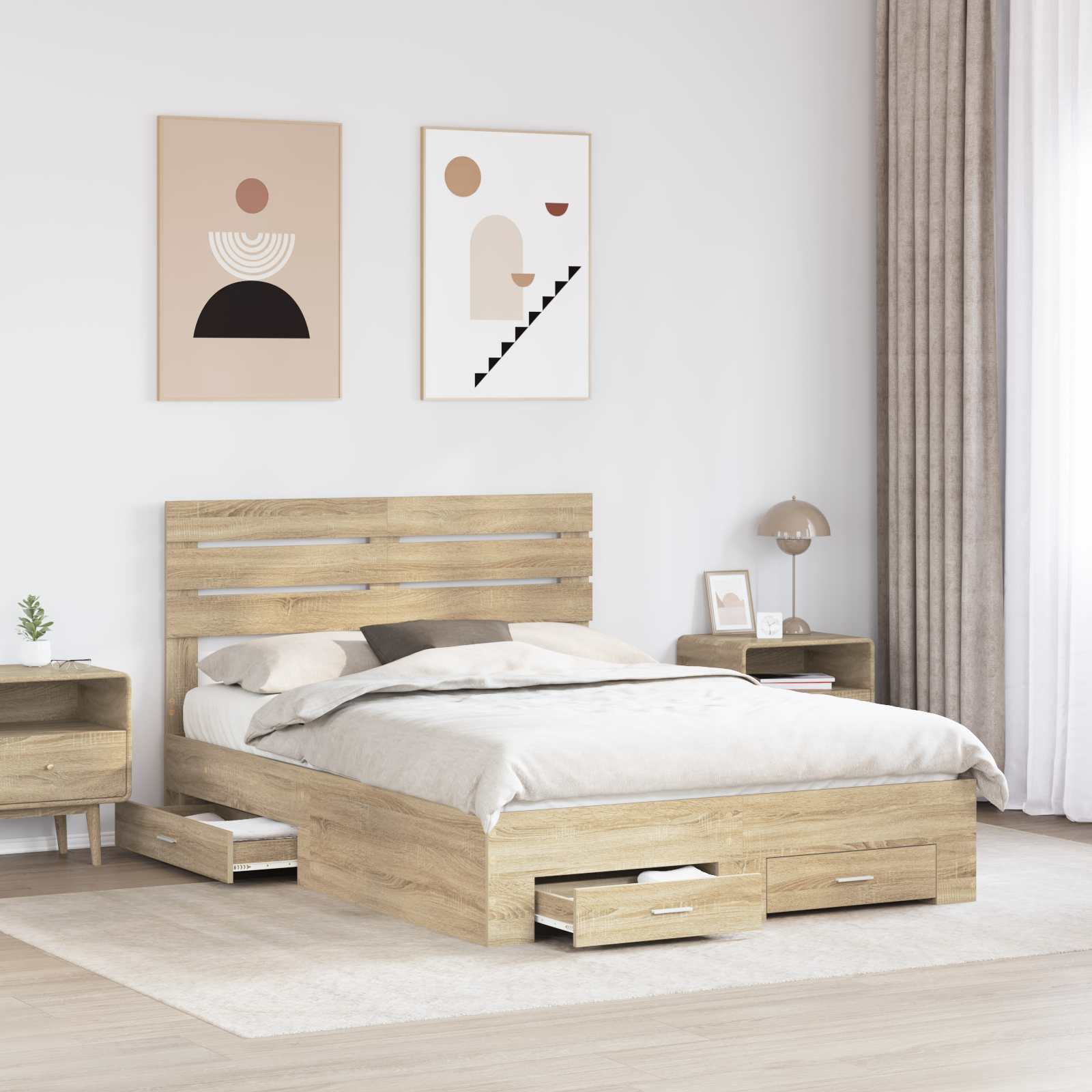 Struttura del letto con cassetto con testiera Legno multistrato | homemem39