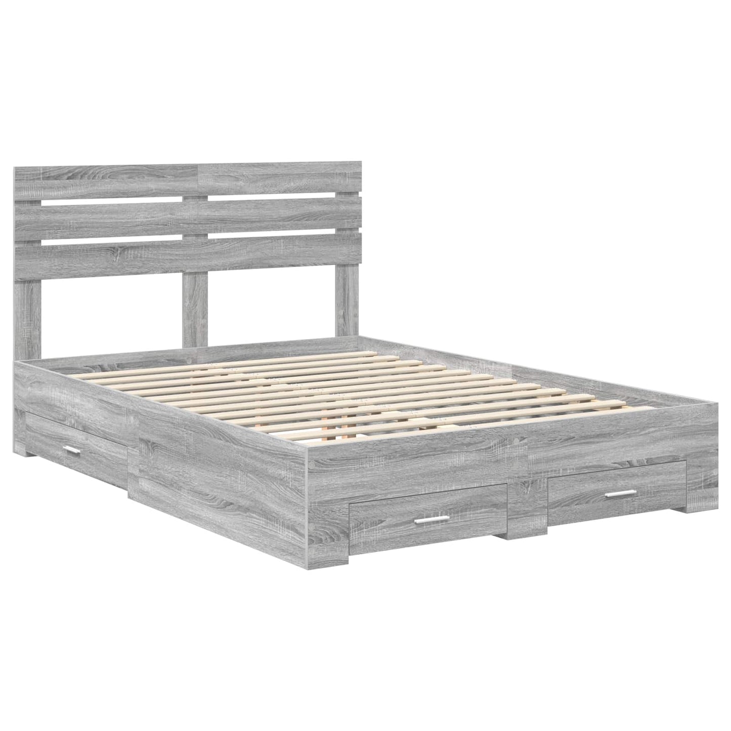 Struttura del letto con testiera Grigio Sonoma 140 x 200 cm | homemem39