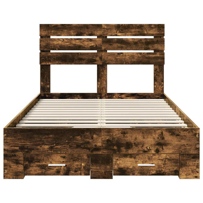 Struttura del letto Rovere fumé 135 x 190 cm Legno multistrato | homemem39