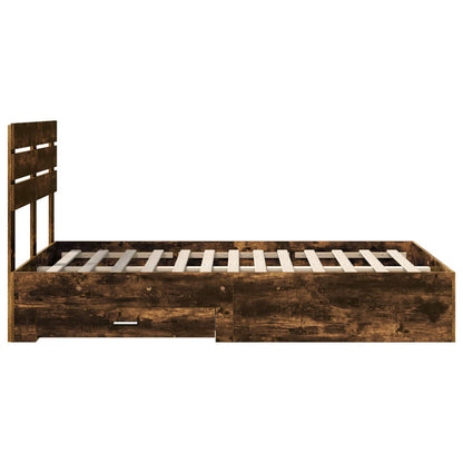 Struttura del letto Rovere fumé 135 x 190 cm Legno multistrato | homemem39