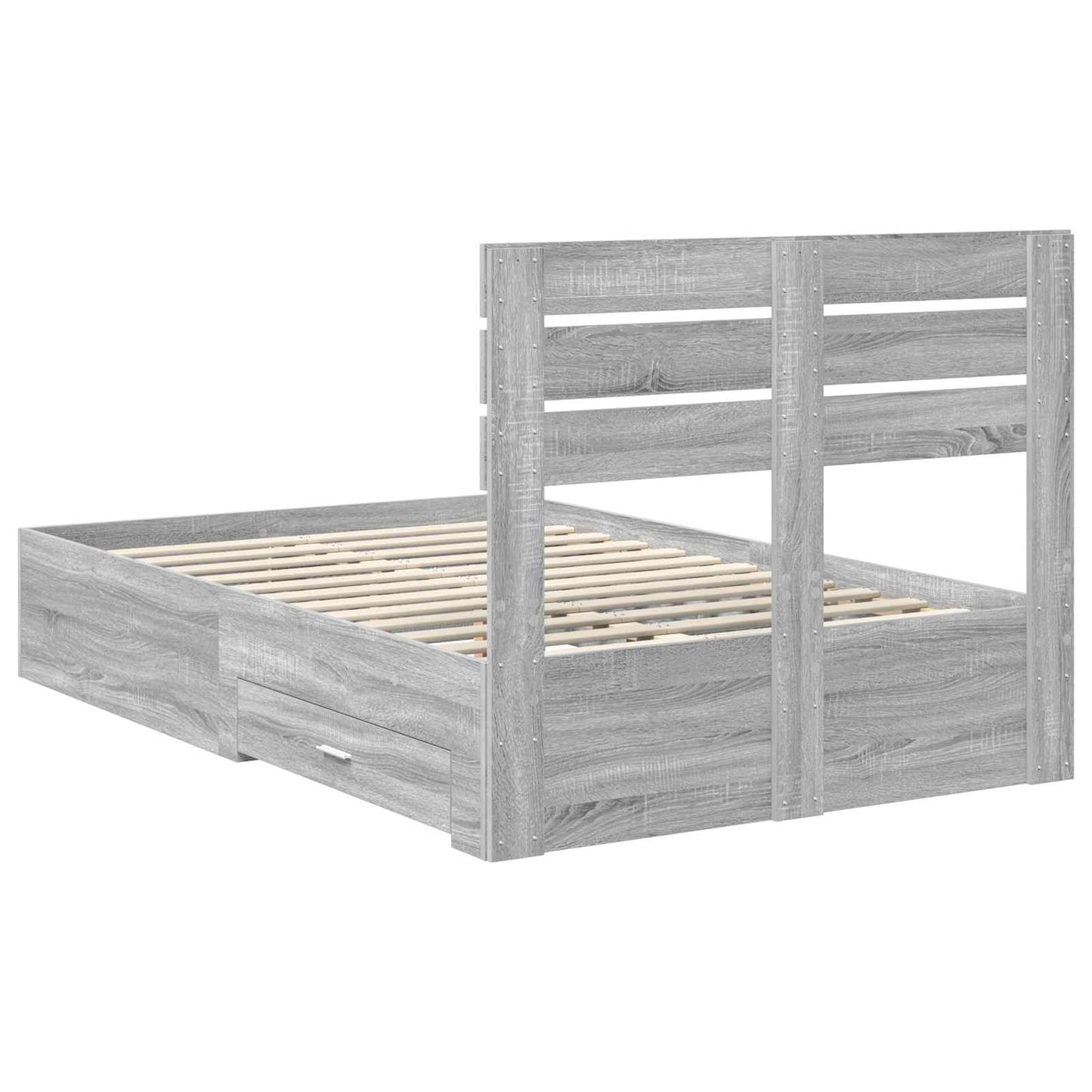 Struttura del letto con testiera Grigio Sonoma 135 x 190 cm | homemem39