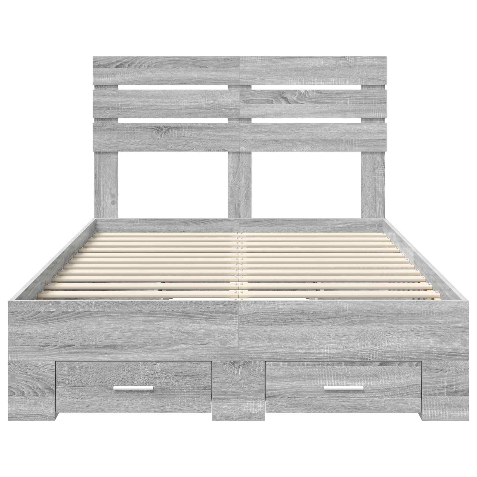 Struttura del letto con testiera Grigio Sonoma 135 x 190 cm | homemem39