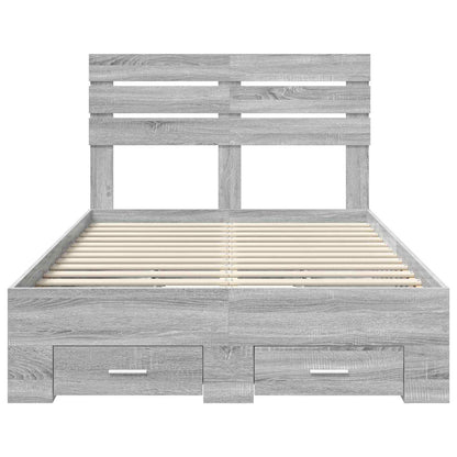Struttura del letto con testiera Grigio Sonoma 135 x 190 cm | homemem39