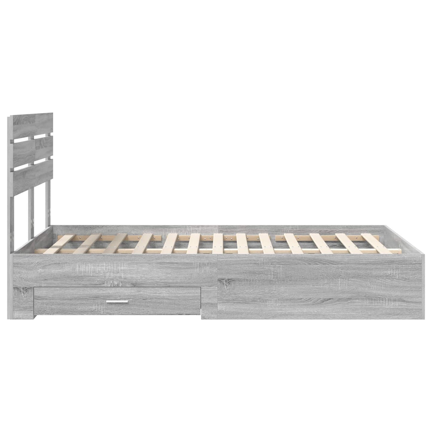 Struttura del letto con testiera Grigio Sonoma 135 x 190 cm | homemem39