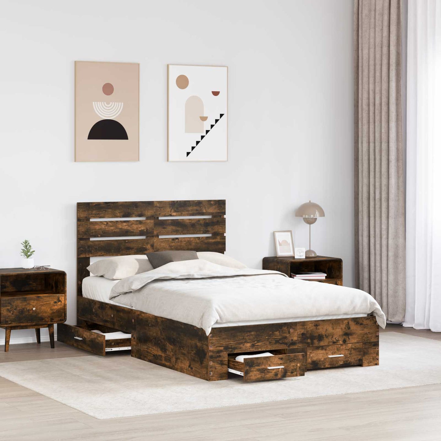 Struttura del letto con cassetto con testiera Legno multistrato | homemem39