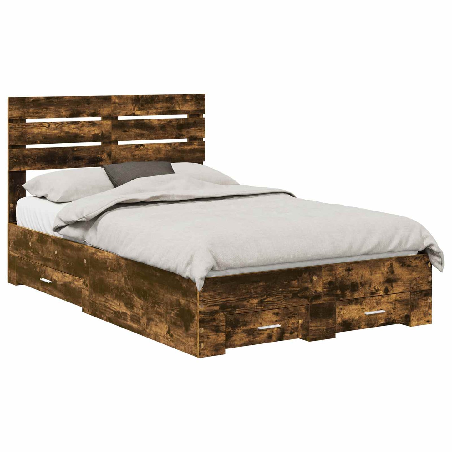 Struttura del letto Rovere fumé 120 x 190 cm Legno multistrato | homemem39