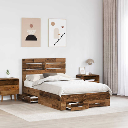 Struttura del letto con cassetto con testiera Legno multistrato | homemem39