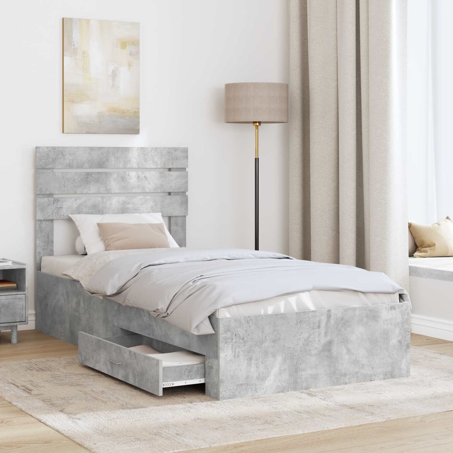 Struttura del letto con cassetto con testiera Legno multistrato | homemem39