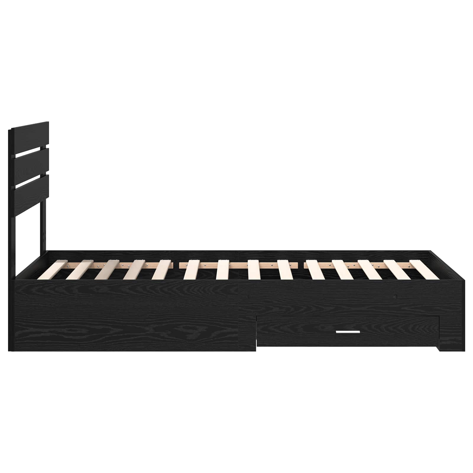 Struttura del letto Rovere Nero 90 x 200 cm Legno multistrato | homemem39