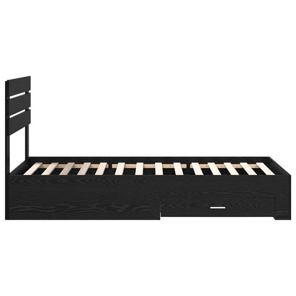 Struttura del letto Rovere Nero 90 x 200 cm Legno multistrato | homemem39