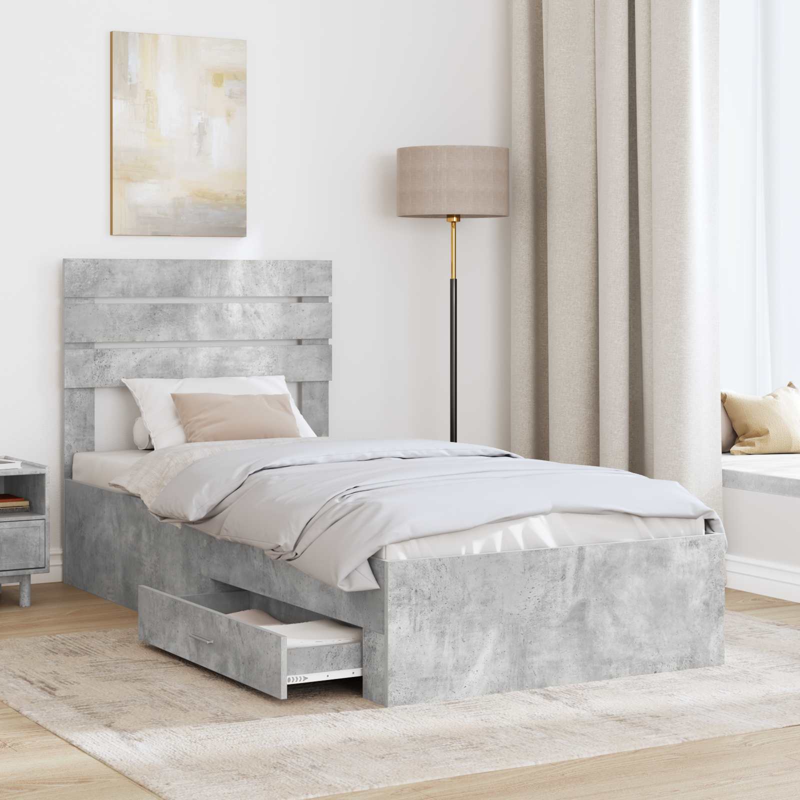 Struttura del letto con cassetto con testiera Legno multistrato | homemem39