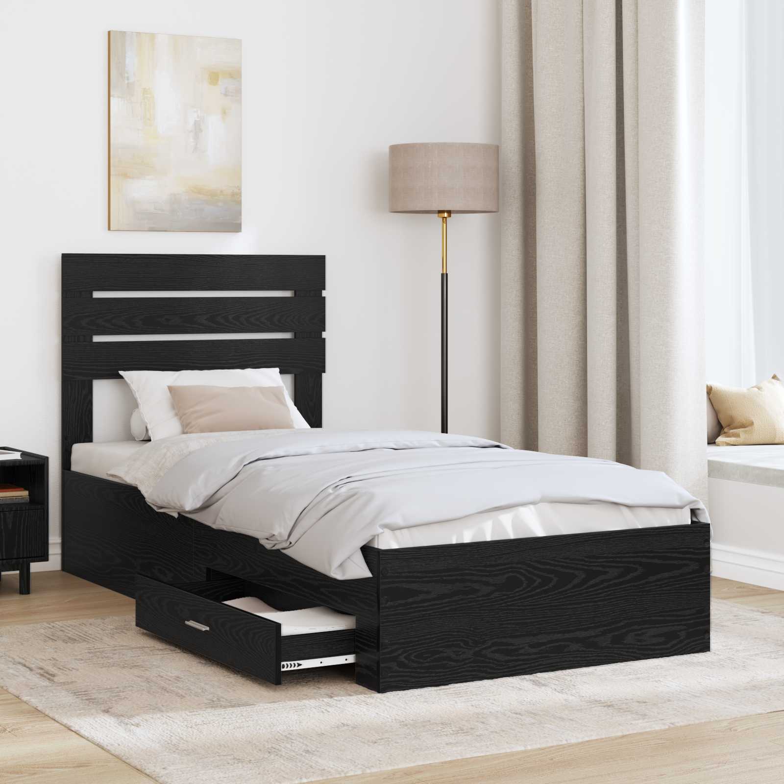 Struttura del letto con cassetto con testiera Legno multistrato | homemem39