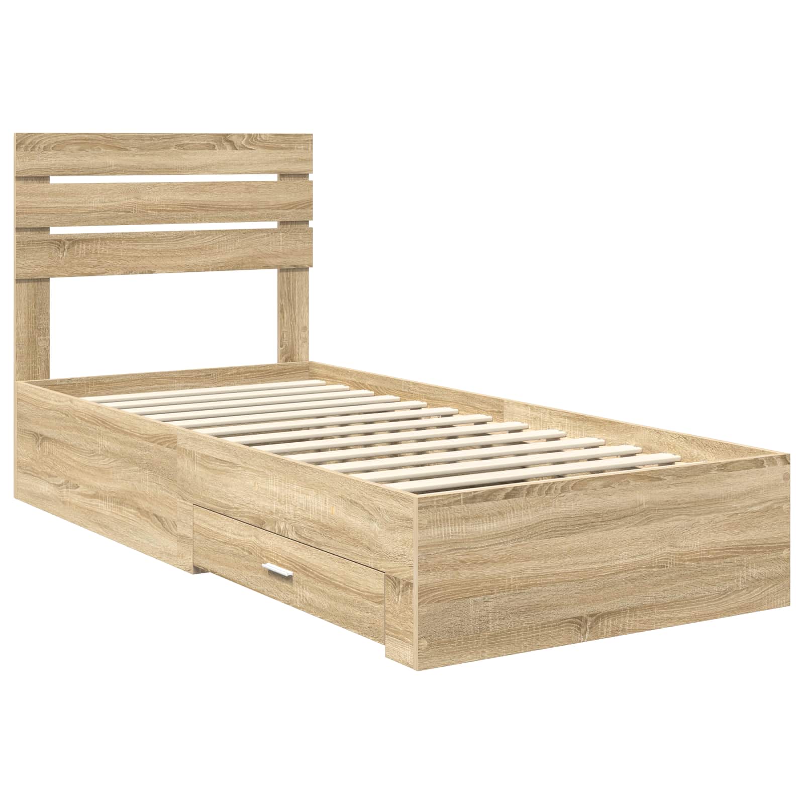 Struttura del letto Rovere Sonoma 90 x 190 cm Legno multistrato | homemem39