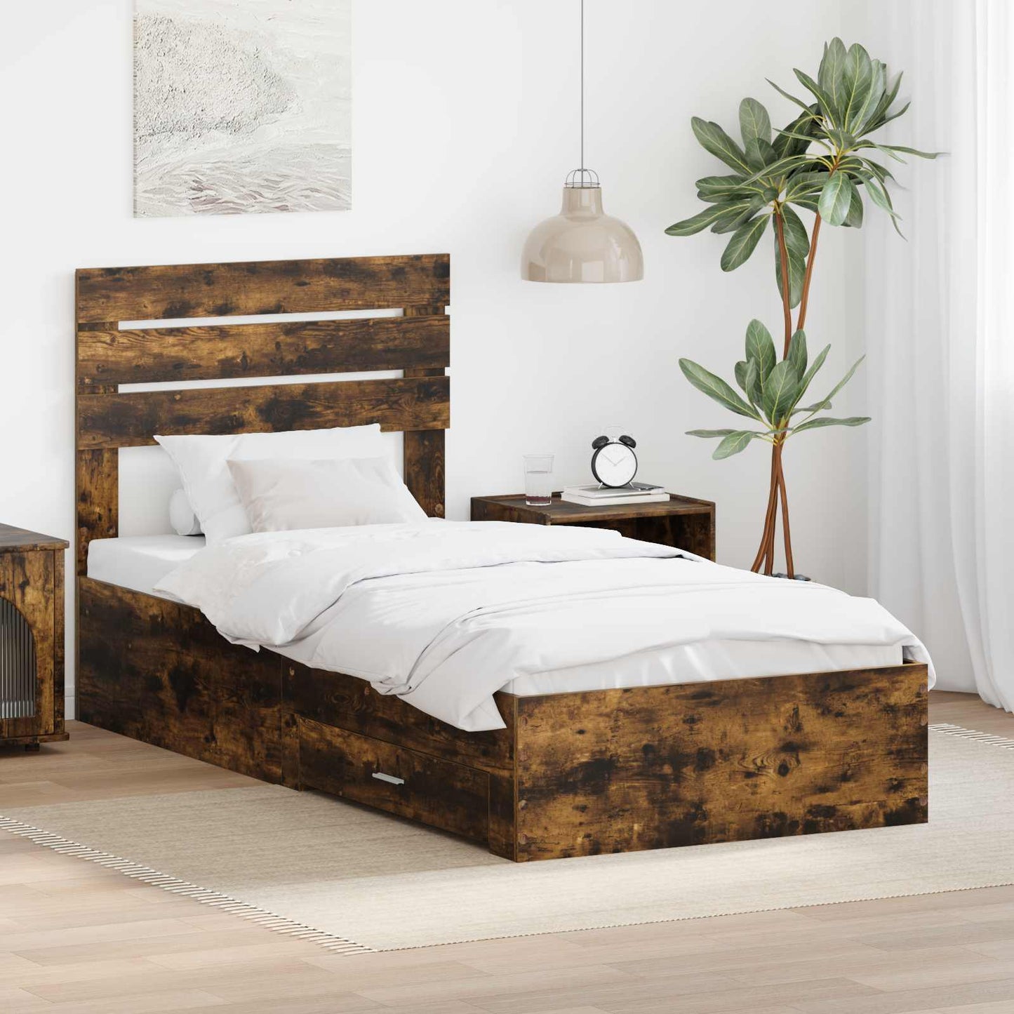 Struttura del letto con cassetto con testiera Legno multistrato | homemem39