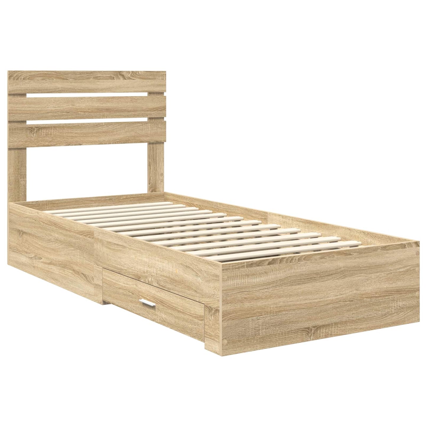 Struttura del letto Rovere Sonoma e Argento 75 x 190 cm | homemem39