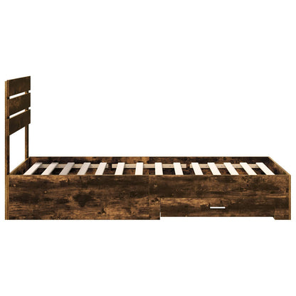 Struttura del letto Rovere Affumicato e Argento 75 x 190 cm | homemem39