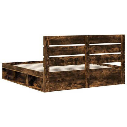 Struttura del letto Rovere fumé 200 x 200 cm Pino massello | homemem39