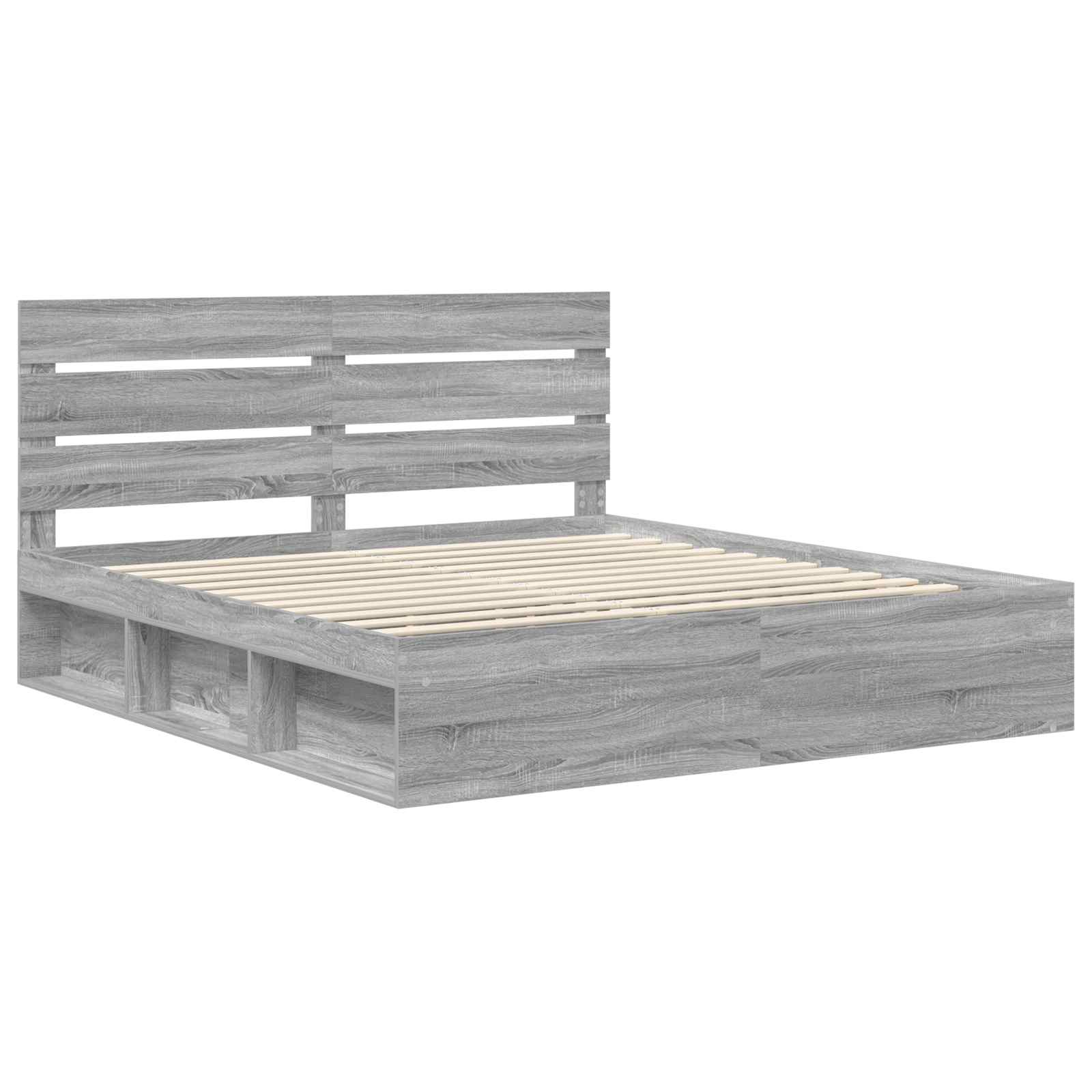 Struttura del letto Grigio Sonoma 200 x 200 cm Pino massello | homemem39