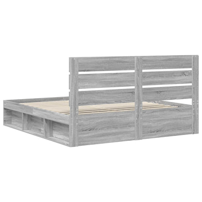 Struttura del letto Grigio Sonoma 200 x 200 cm Pino massello | homemem39