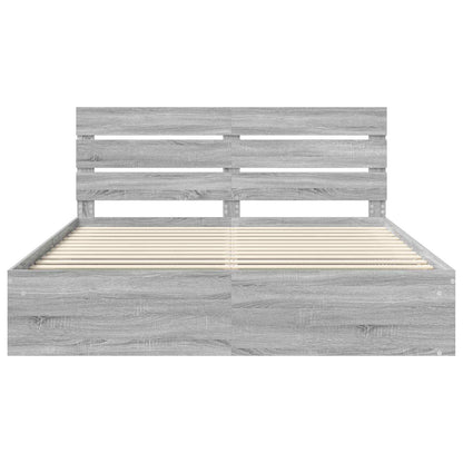 Struttura del letto Grigio Sonoma 200 x 200 cm Pino massello | homemem39